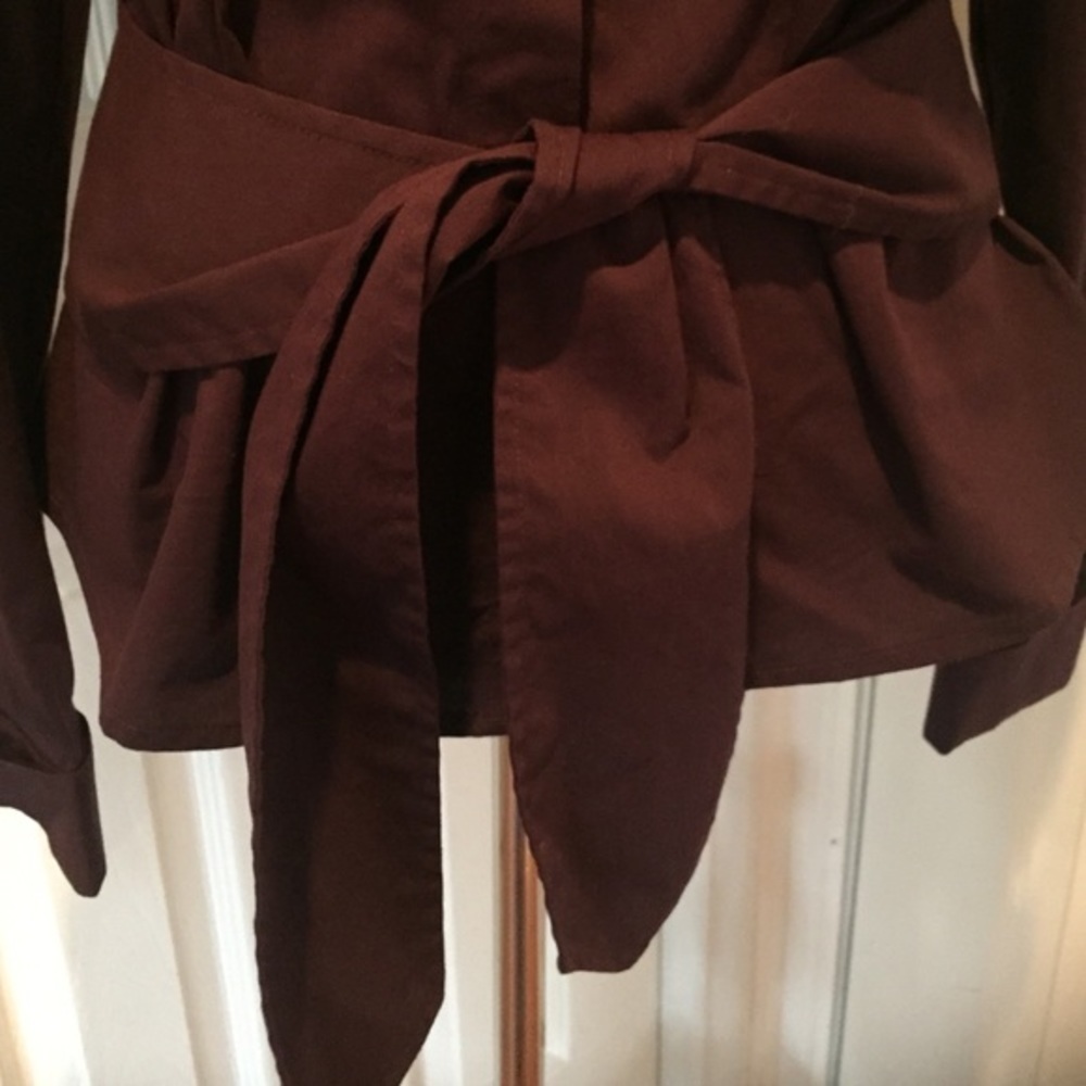 Tie Front Top, Deep Plum Color - image 3